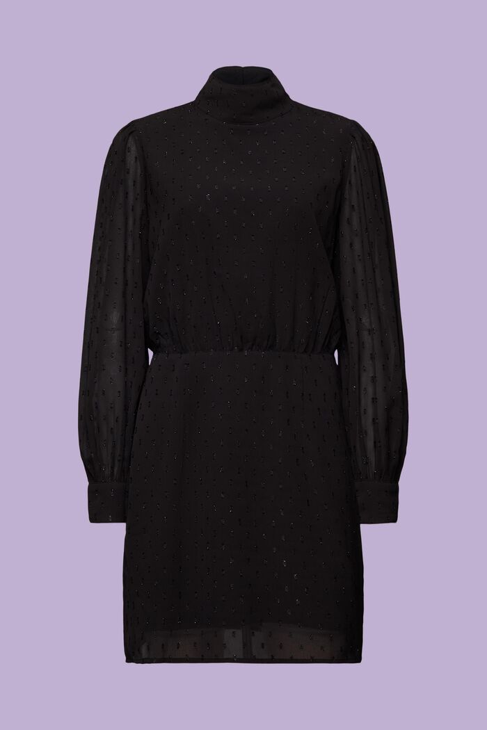 Mini-robe en mousseline et plumetis scintillant, BLACK, detail image number 7