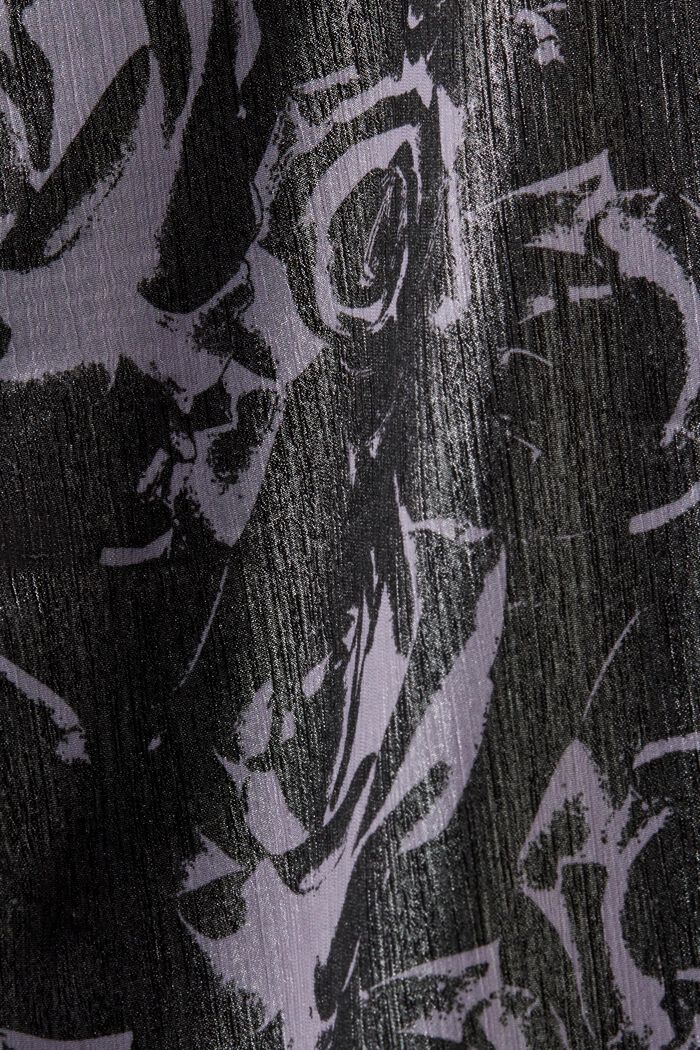 Off-Shoulder-Maxikleid aus bedrucktem Chiffon, BLACK, detail image number 5