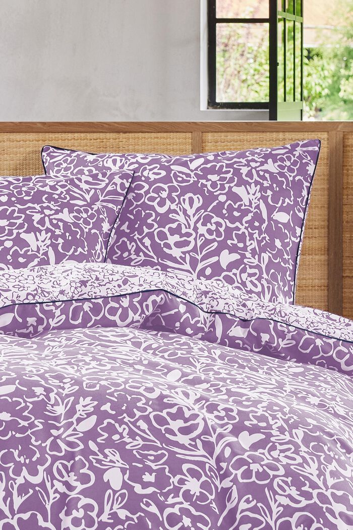 Parure de lit en tissu renforcé à motif floral, LILAC, detail image number 1