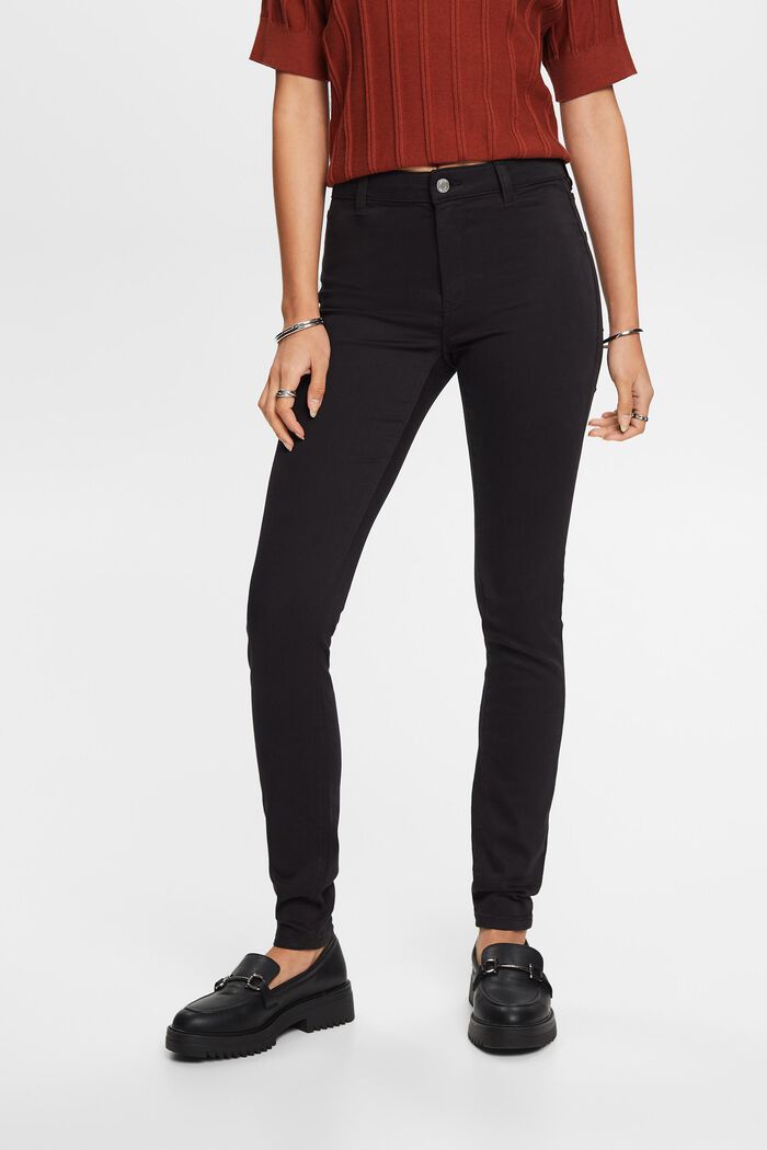 Skinny Jeans mit mittlerer Bundhöhe, BLACK, detail image number 0