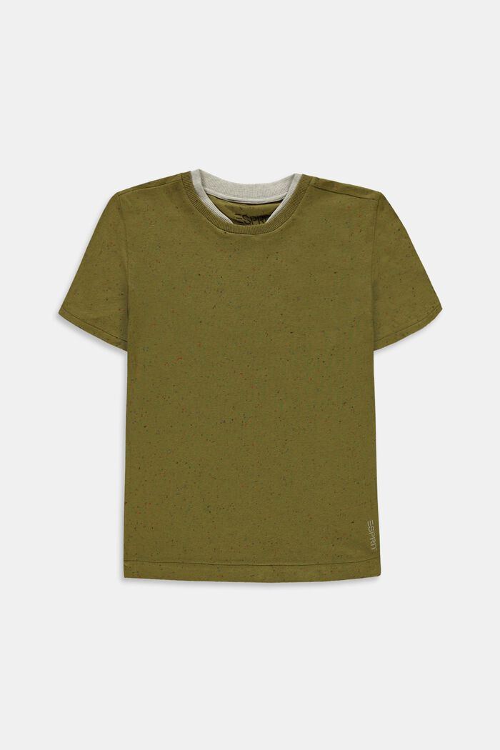 T-Shirt mit Doppel-Kragen aus Baumwolle, LEAF GREEN, detail image number 0