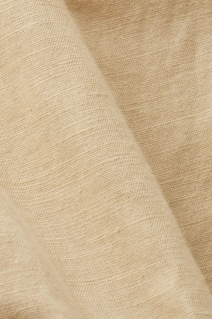Hemdblusenkleid aus Baumwolle und Leinen, SAND, detail image number 5