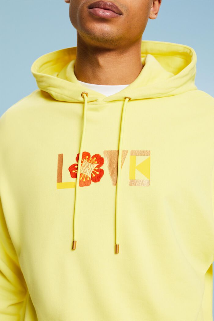 Unisex-Hoodie in Oversize-Form mit Print, PASTEL YELLOW, detail image number 3