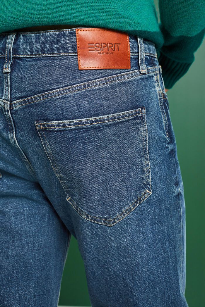 Jean Straight taille mi-haute, BLUE MEDIUM WASHED, detail image number 4