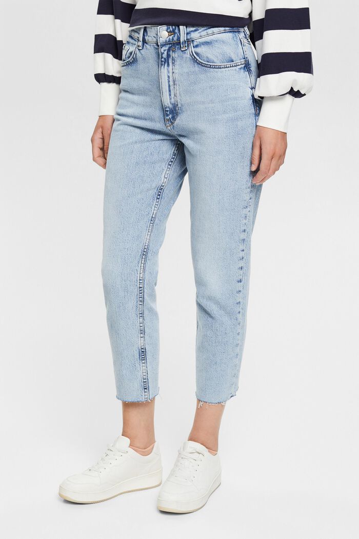 Cropped Jeans aus Baumwoll-Mix, BLUE LIGHT WASHED, detail image number 0