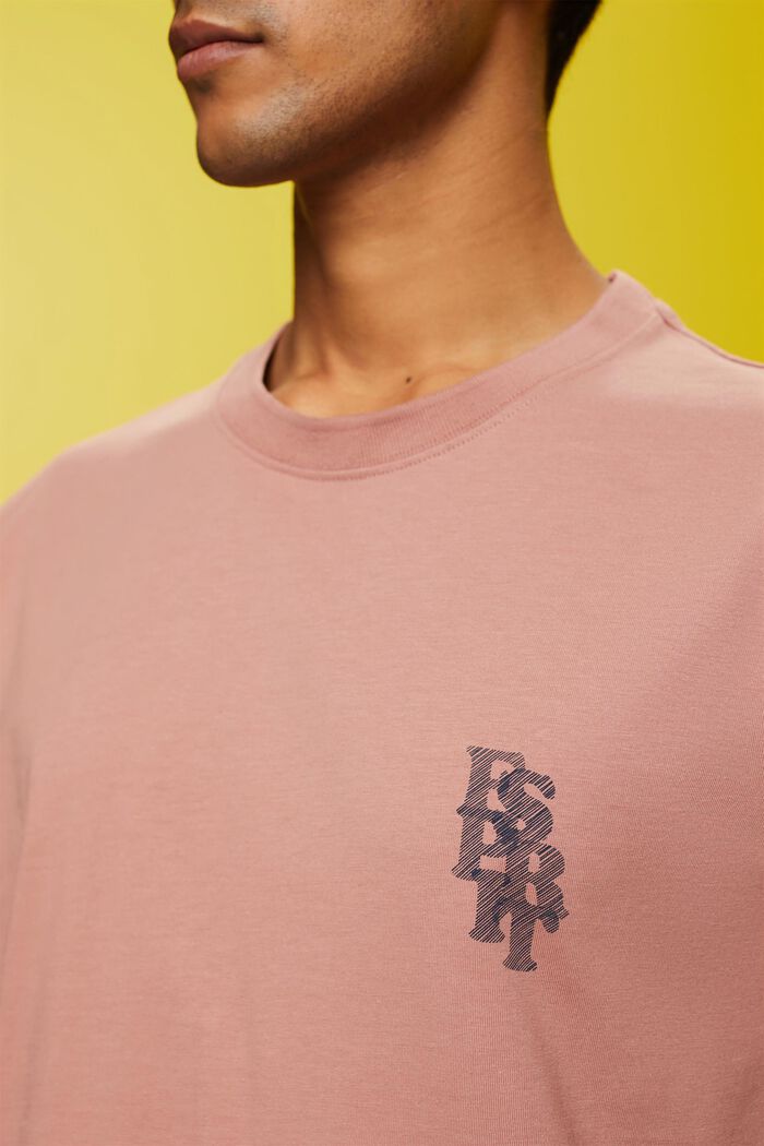 T-Shirt mit Logo, 100 % Baumwolle, DARK OLD PINK, detail image number 2