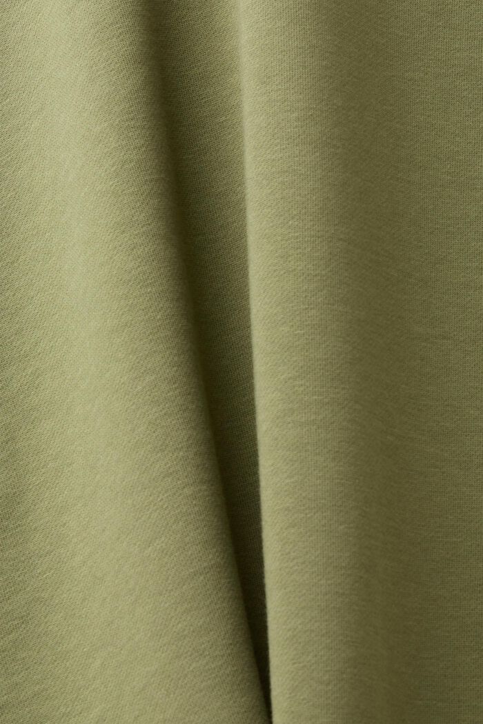 Sweat-shirt en coton à capuche et logo, OLIVE, detail image number 5