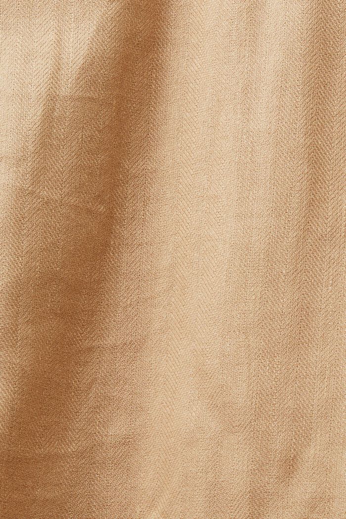 Zweireihiger Trenchcoat aus Baumwolle und Leinen, CREAM BEIGE, detail image number 6