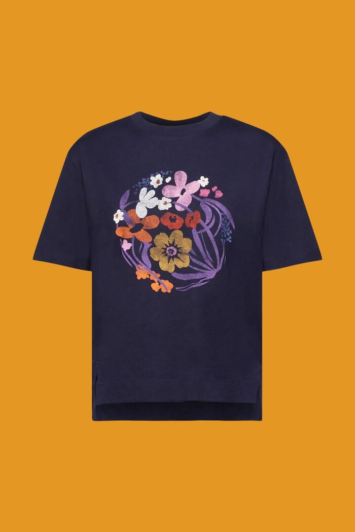 T-shirt à imprimé à fleurs, NAVY, detail image number 6