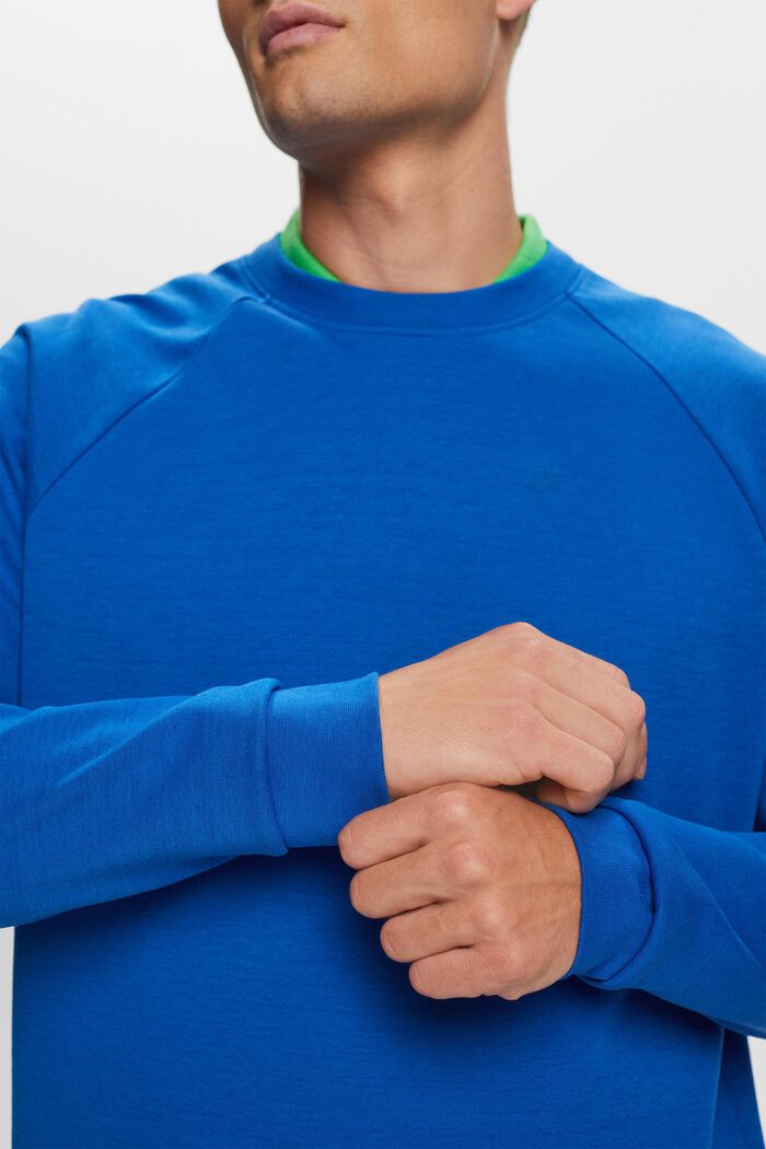Sweat-shirt basique, en coton mélangé, BRIGHT BLUE, detail image number 2