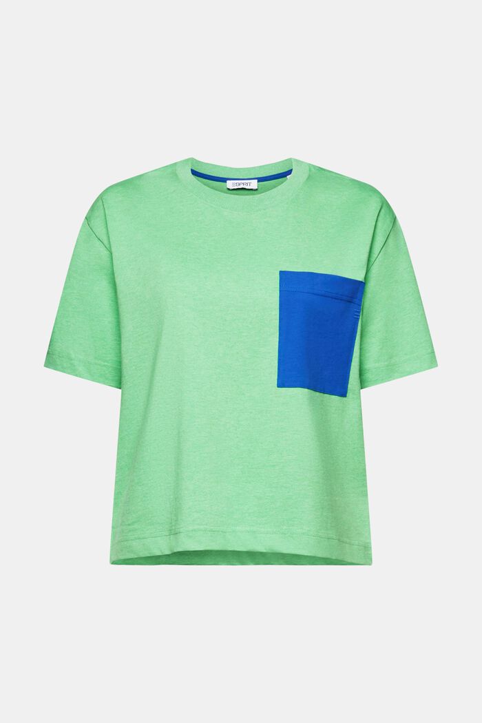 T-shirt chiné à col ras-du-cou, CITRUS GREEN, detail image number 6