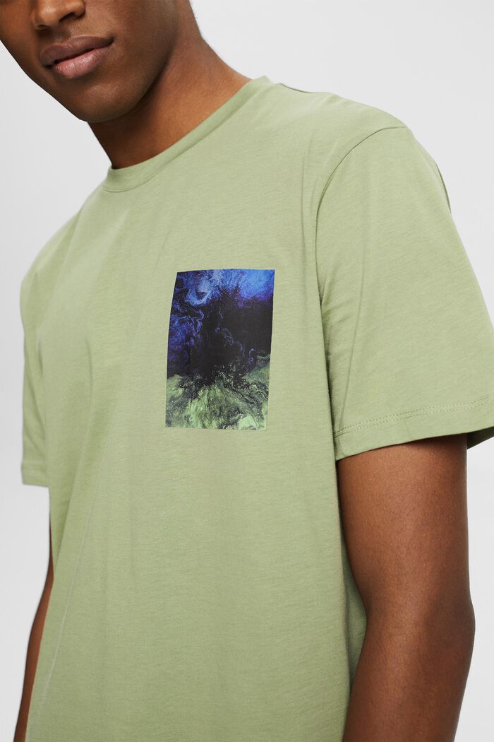 T-shirt en jersey doté d´un imprimé, 100 % coton bio, LIGHT KHAKI, detail image number 1