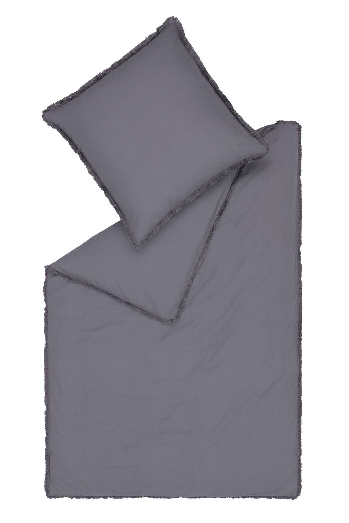 Linge de lit en tissu renforcé à franges, 100 % coton, ANTHRACITE, detail image number 2