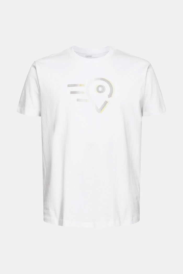 Jersey-T-Shirt mit Print, Bio-Baumwolle, WHITE, detail image number 6