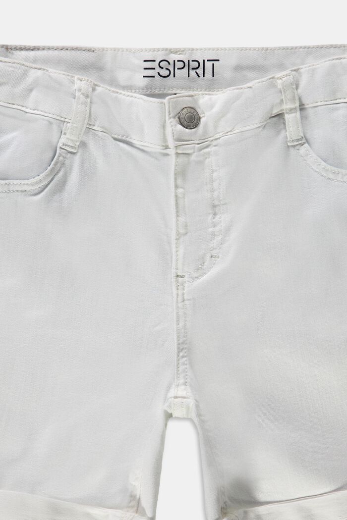 En matière recyclée : le short en jean à taille ajustable, WHITE, detail image number 2