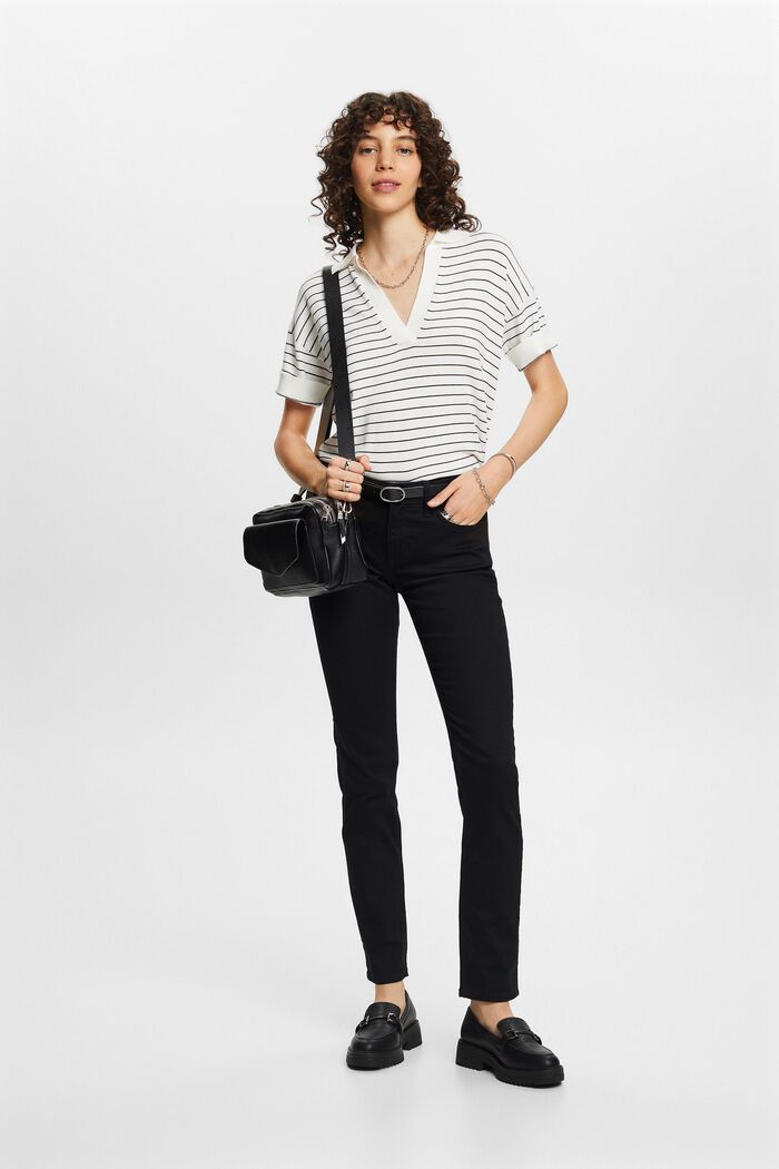Schmale Jeans mit mittlerer Bundhöhe, BLACK RINSE, detail image number 1