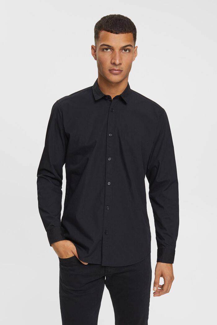 T-shirt Slim Fit en coton durable, BLACK, detail image number 1