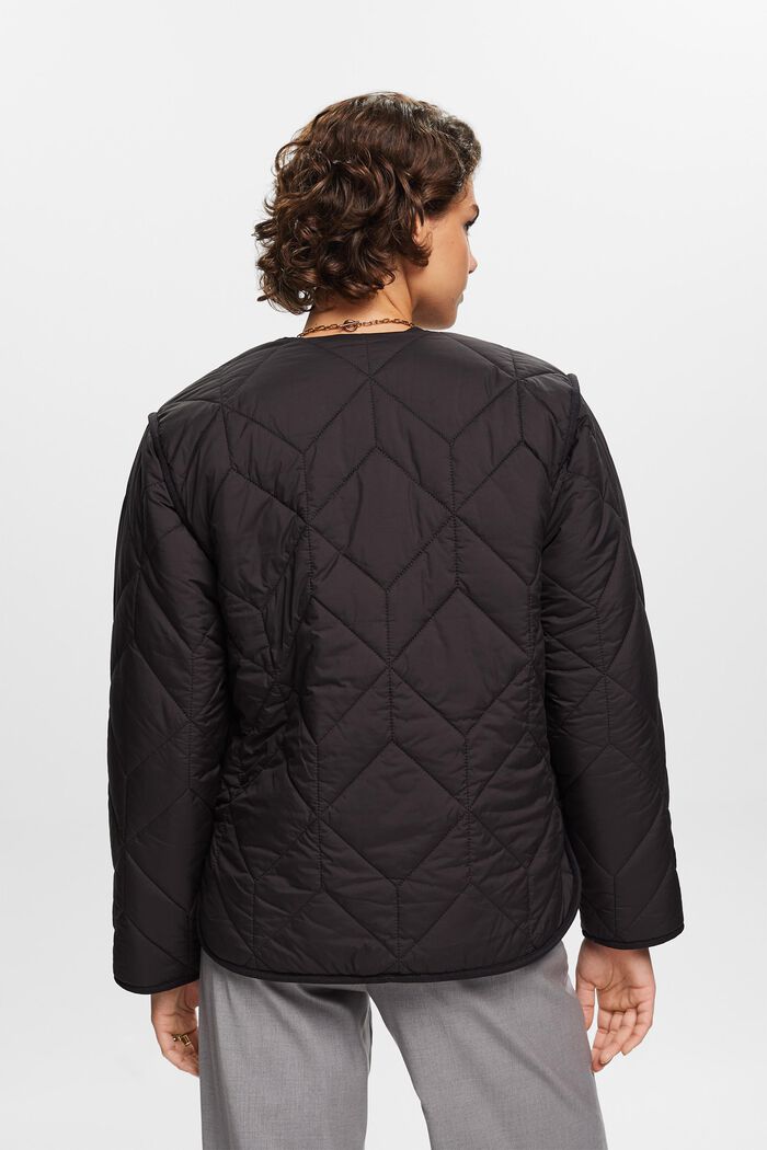 En matière recyclée : la veste matelassée doublée de peluche, BLACK, detail image number 3