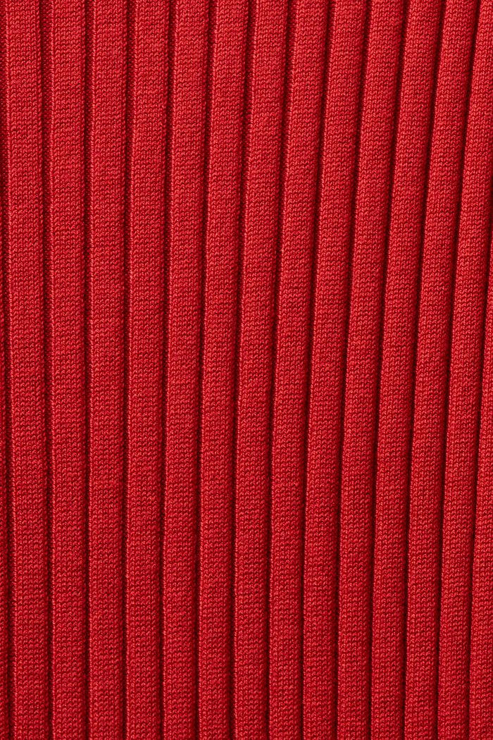 Robe longueur maxi en maille côtelée, DARK RED, detail image number 7