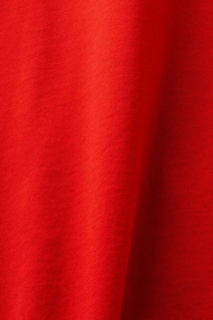 T-shirt à encolure ronde en coton Pima, RED, detail image number 4