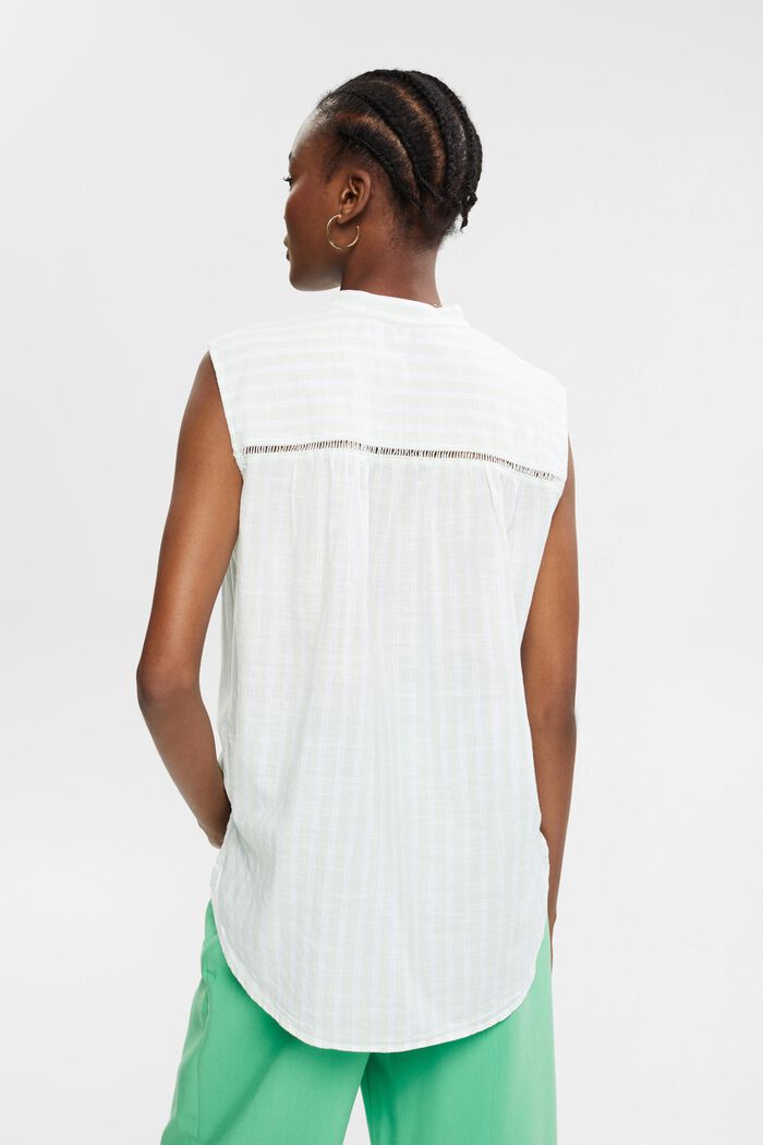 Top façon blouse à carreaux, 100 % coton, PASTEL GREEN, detail image number 3
