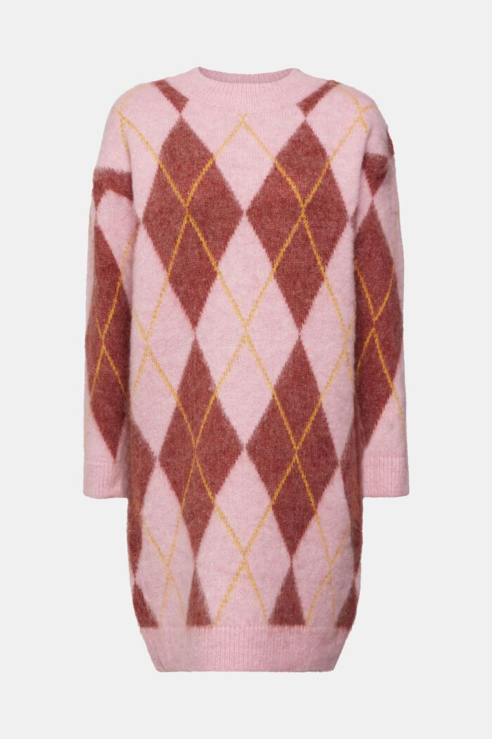 Pulloverkleid aus Wollmix mit Argyle-Muster, LIGHT PINK, detail image number 6