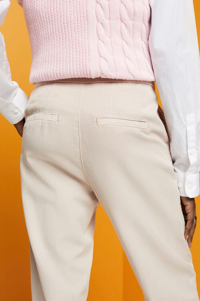 Pantalon taille haute en twill à l’allure sportive, LIGHT TAUPE, detail image number 2