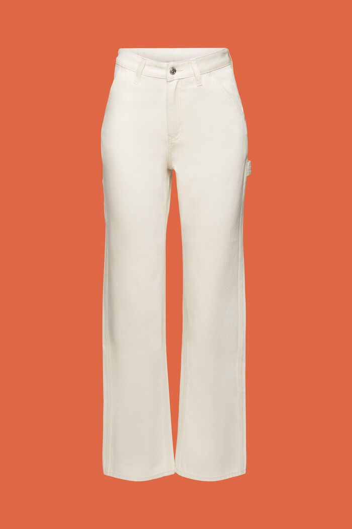 Jeans mit gerader Passform und hohem Bund, OFF WHITE, detail image number 6