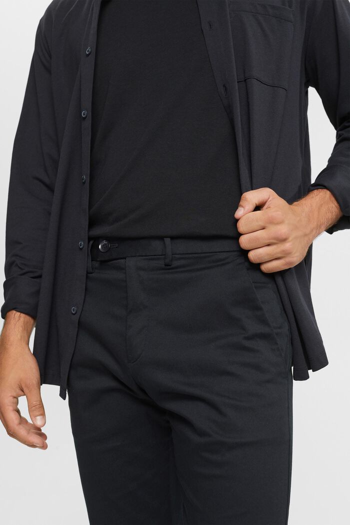 Chino stretch en coton, BLACK, detail image number 2
