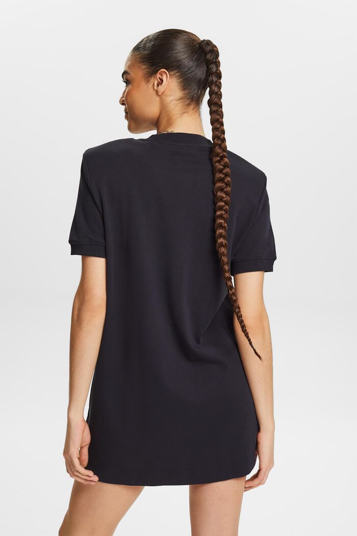 T-Shirt-Kleid aus Baumwolle mit Schulterpolster, BLACK, detail image number 2
