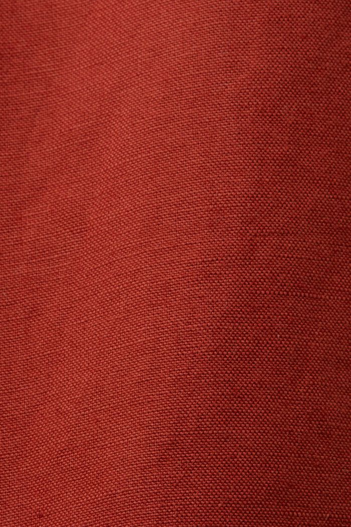 Jupe-culotte en coton et lin dotée d’une ceinture à nouer, TERRACOTTA, detail image number 6