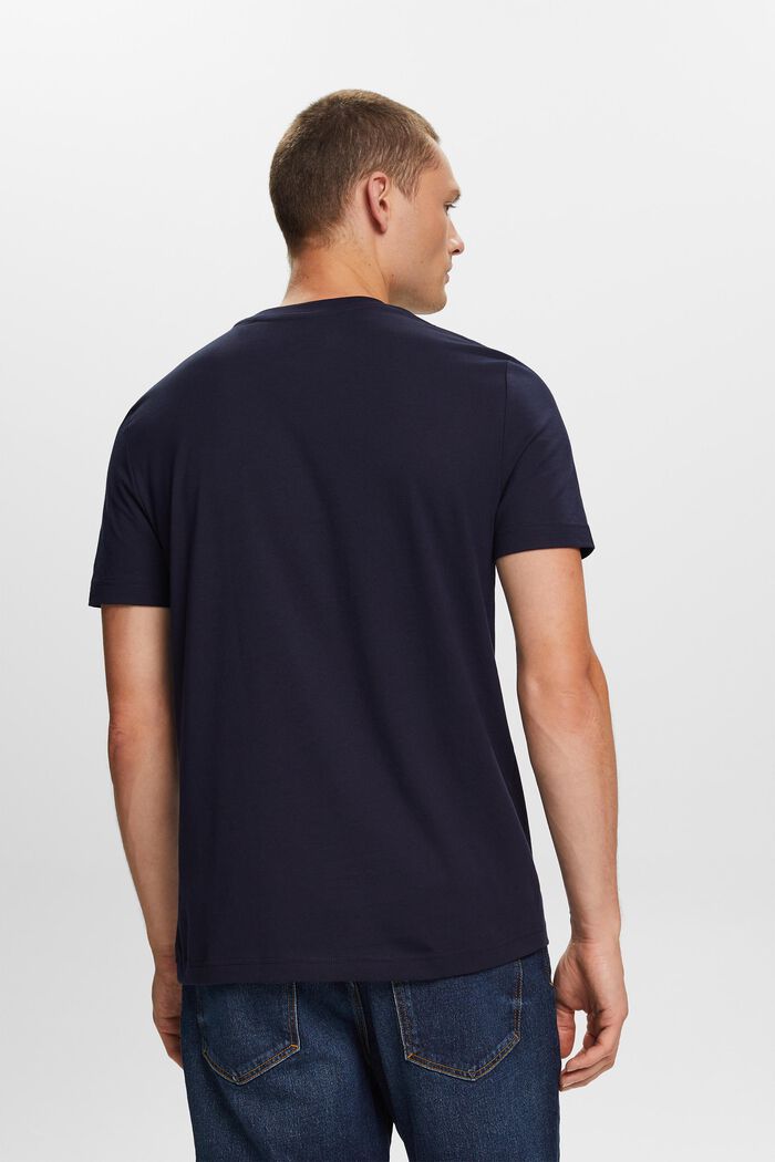 T-shirt à col rond en jersey de coton Pima, NAVY, detail image number 3