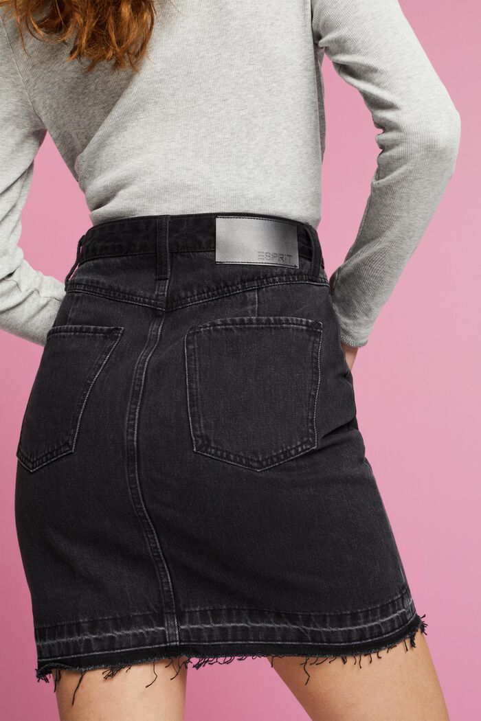Mini-jupe en jean à ceinture asymétrique, BLACK MEDIUM WASHED, detail image number 4