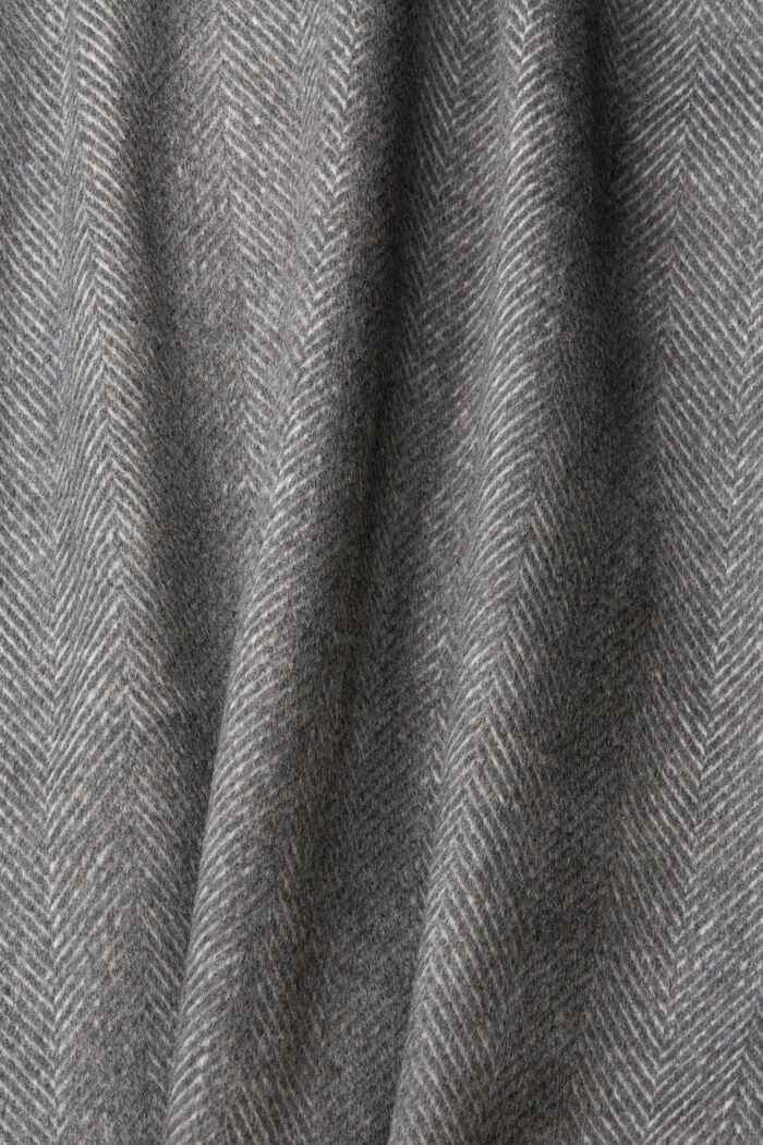 Mantel aus Wollmix mit abnehmbarer Kapuze, GUNMETAL, detail image number 5