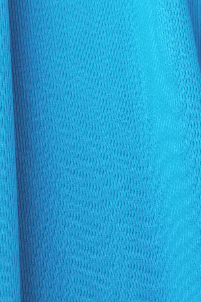 Robe longueur midi en jersey côtelé, coton stretch, BLUE, detail image number 6