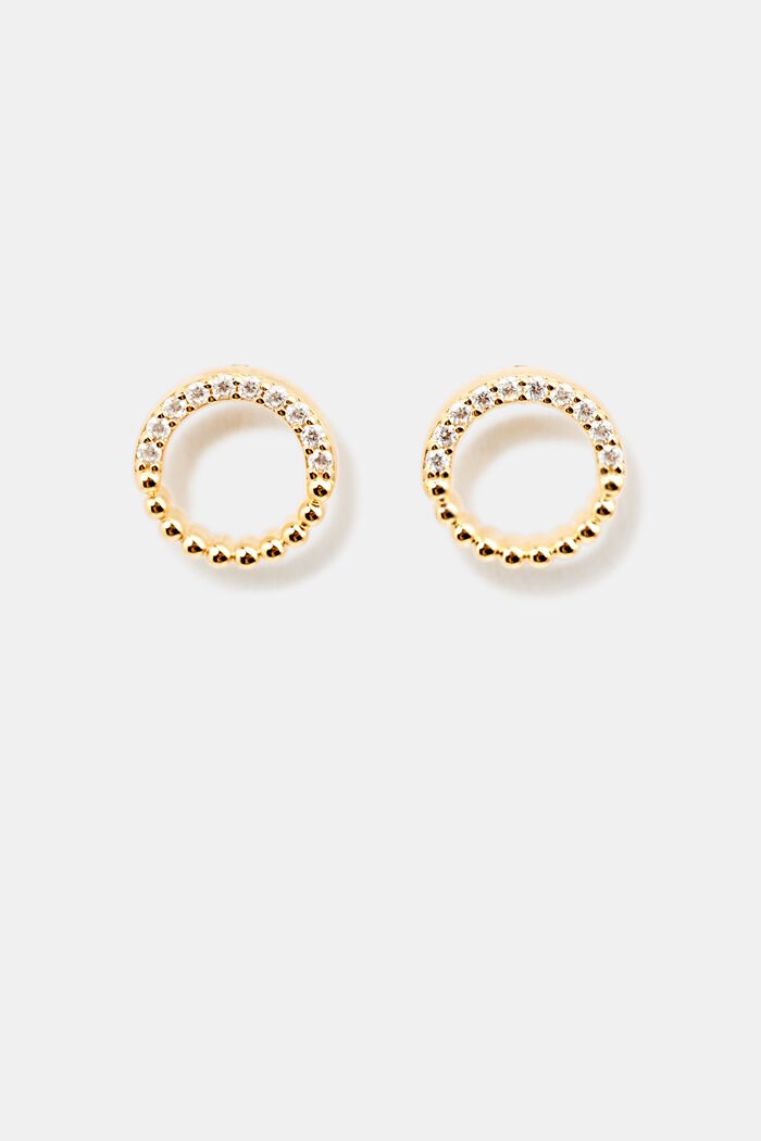 Clous d’oreilles anneau de zircon, GOLD, detail image number 0