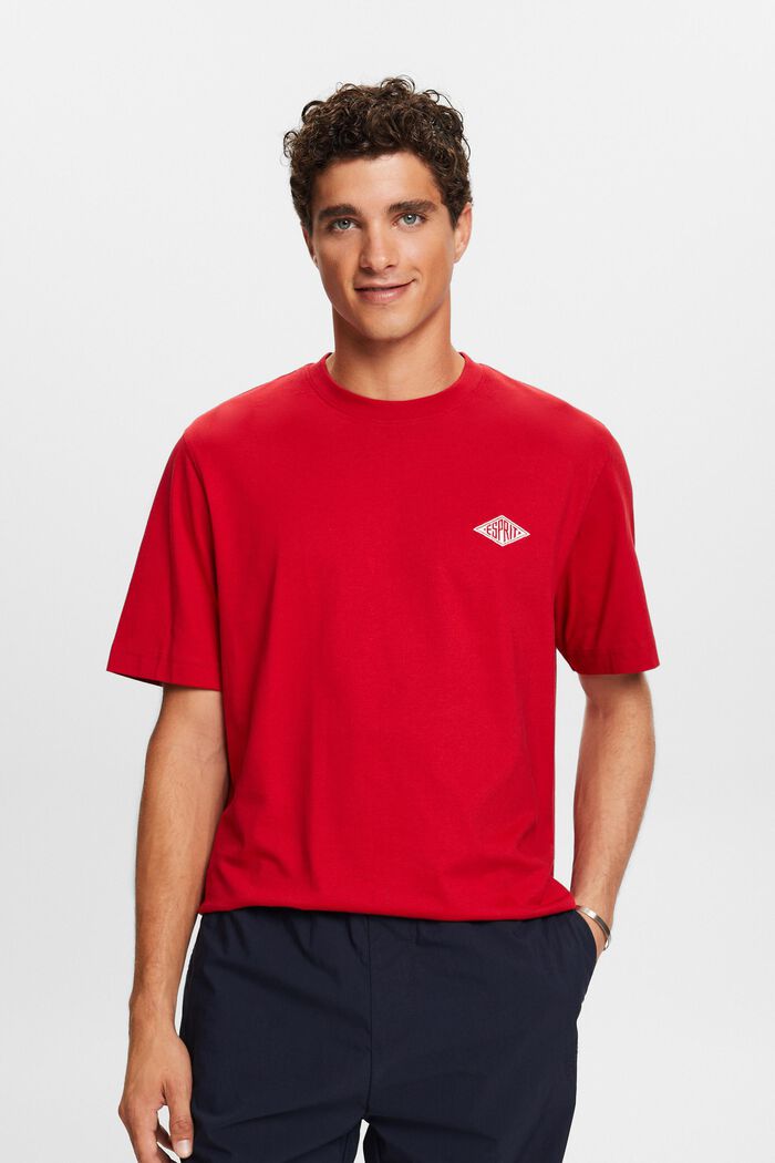 T-shirt à manches courtes et logo, DARK RED, detail image number 2