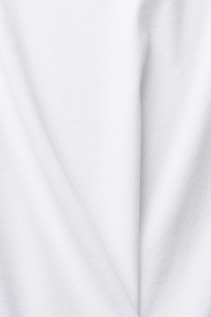 T-shirt finement côtelé, mélange de coton biologique, WHITE, detail image number 4