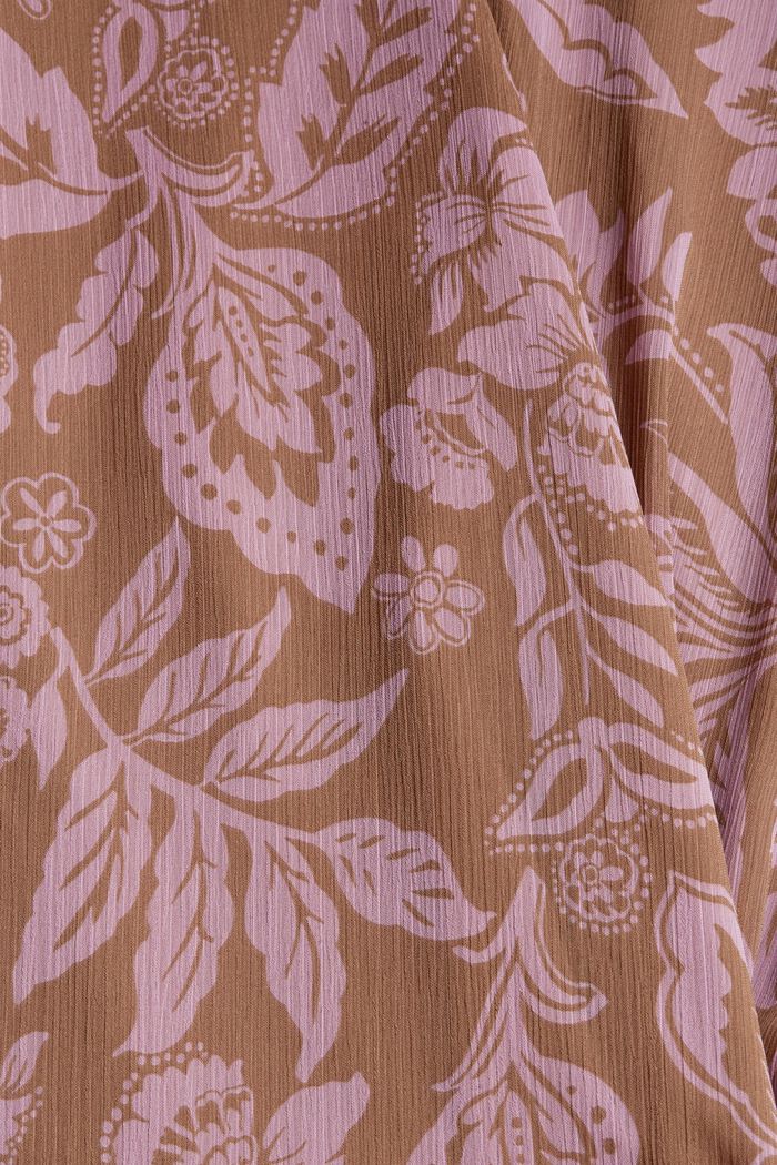 Robe en crêpe à imprimé, TAUPE, detail image number 4