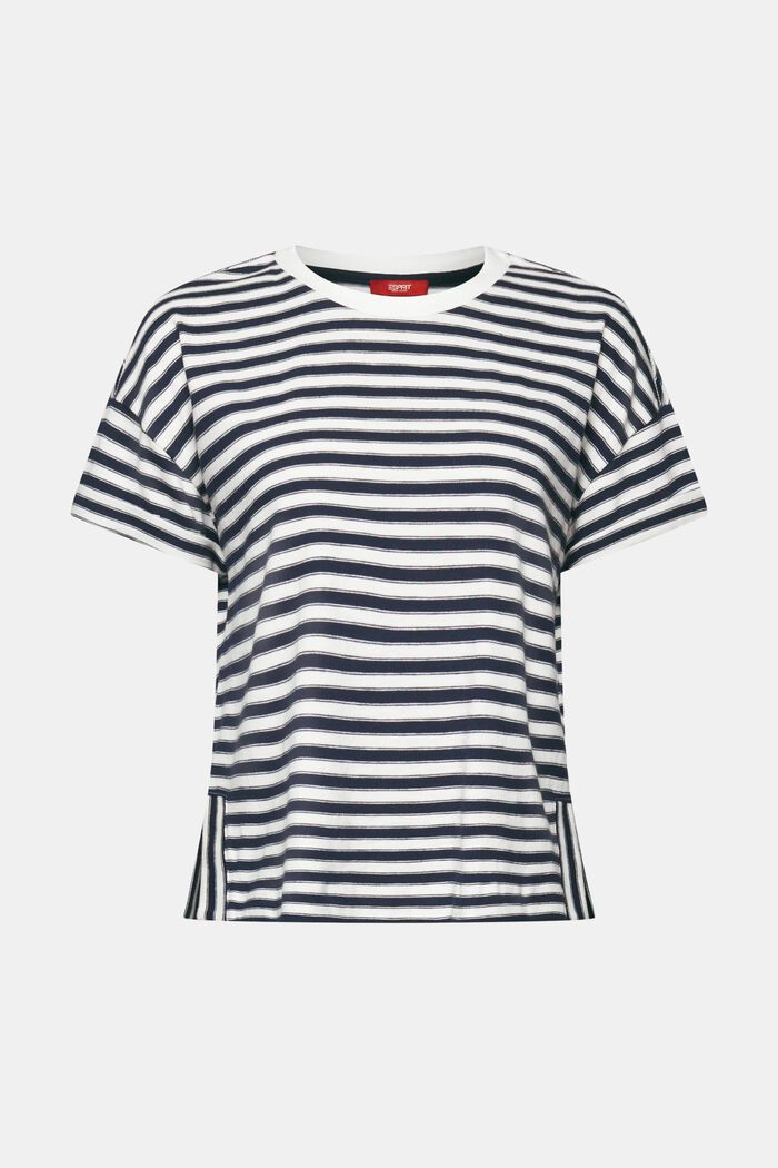 T-shirt rayé, 100 % coton, NAVY, detail image number 6