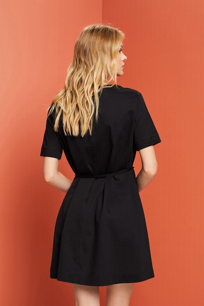 Jersey-Minikleid, 100 % Baumwolle, BLACK, detail image number 3