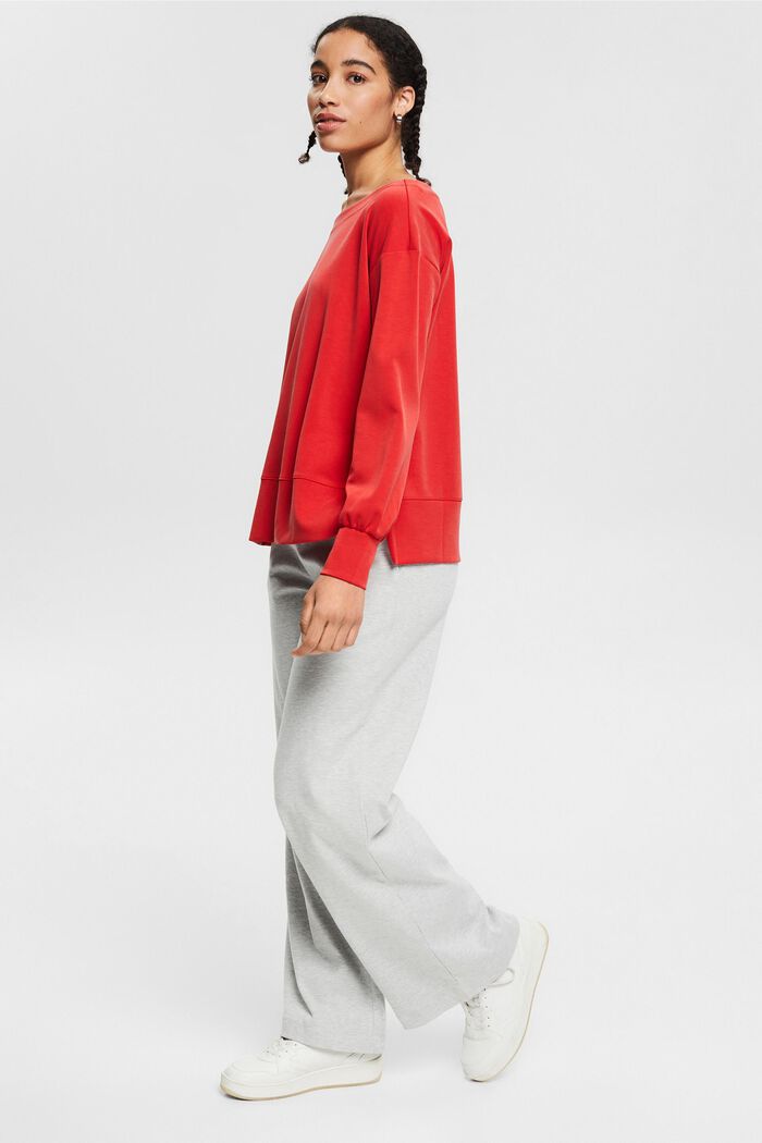 Mit TENCEL™: Sweatshirt mit Seitenschlitzen, ORANGE RED, detail image number 2