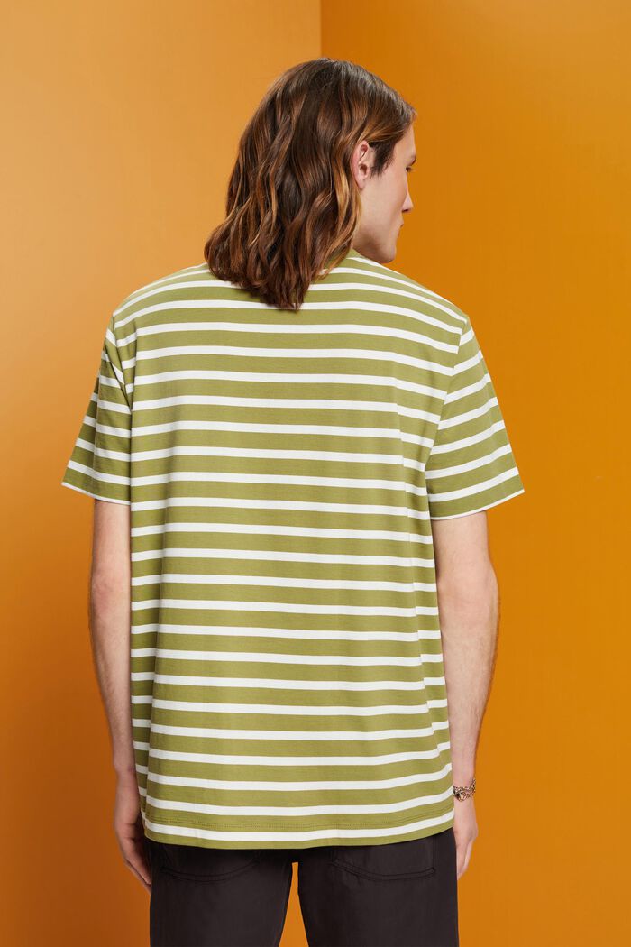 Streifen-T-Shirt aus nachhaltiger Baumwolle, LEAF GREEN, detail image number 3