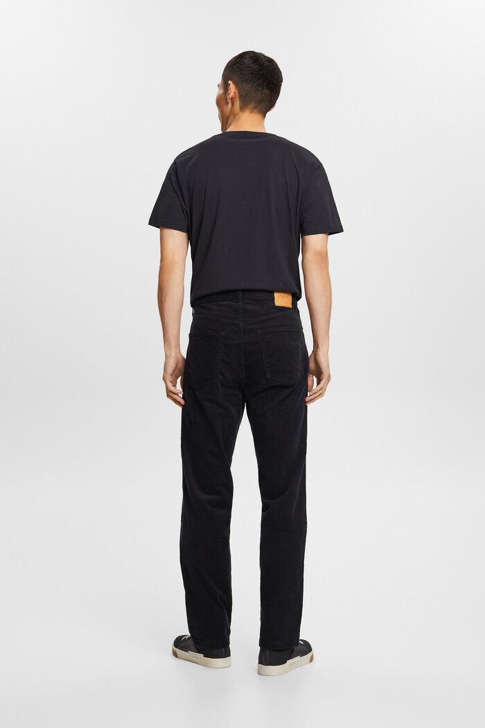 Pantalon en velours côtelé de coupe Straight Fit, BLACK, detail image number 3