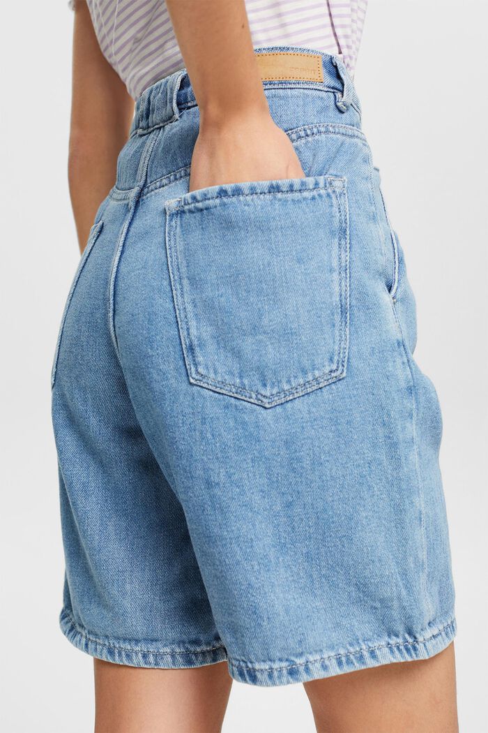 Jeans-Shorts mit Bundfalten, BLUE LIGHT WASHED, detail image number 5
