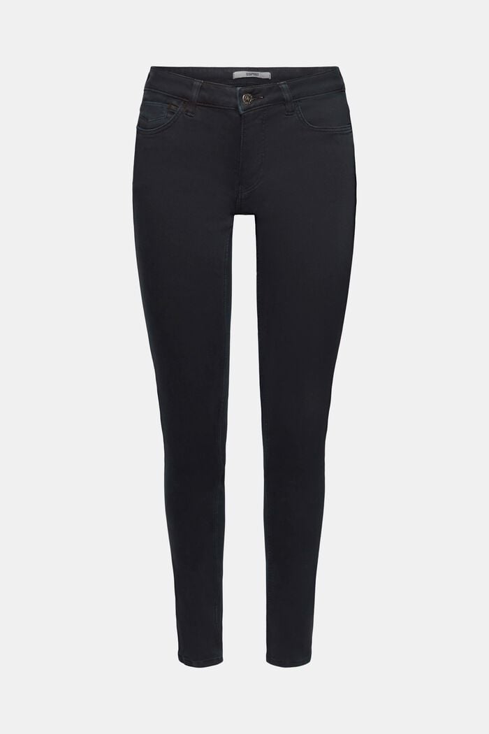 Skinny Jeans mit mittelhohem Bund, BLACK, detail image number 6