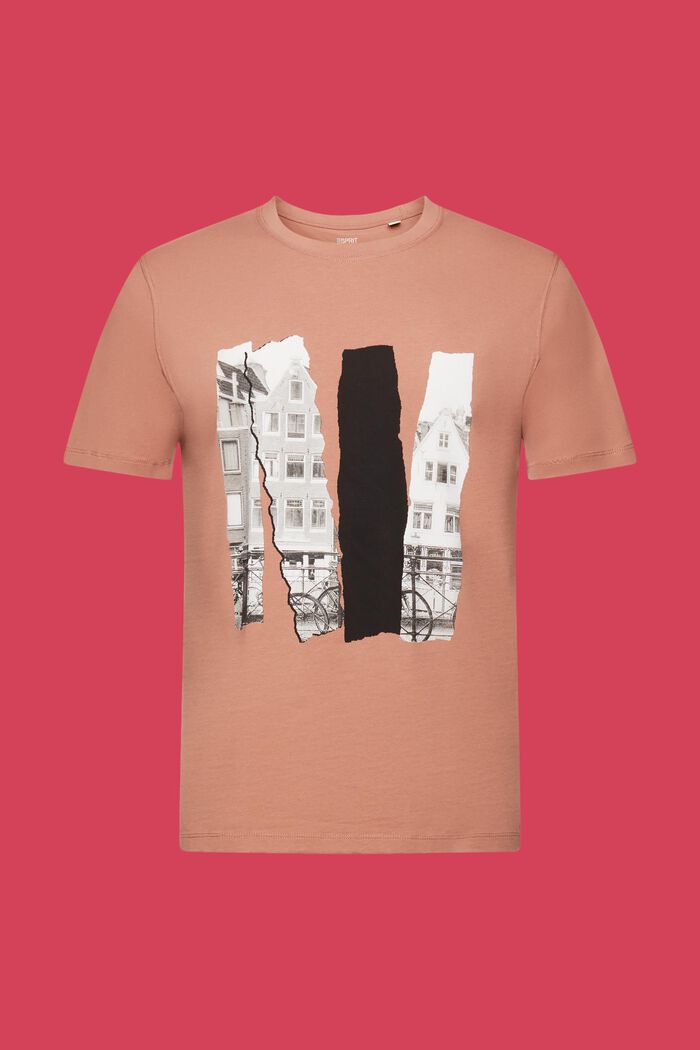 Rundhals-T-Shirt mit Print, 100 % Baumwolle, DARK OLD PINK, detail image number 6
