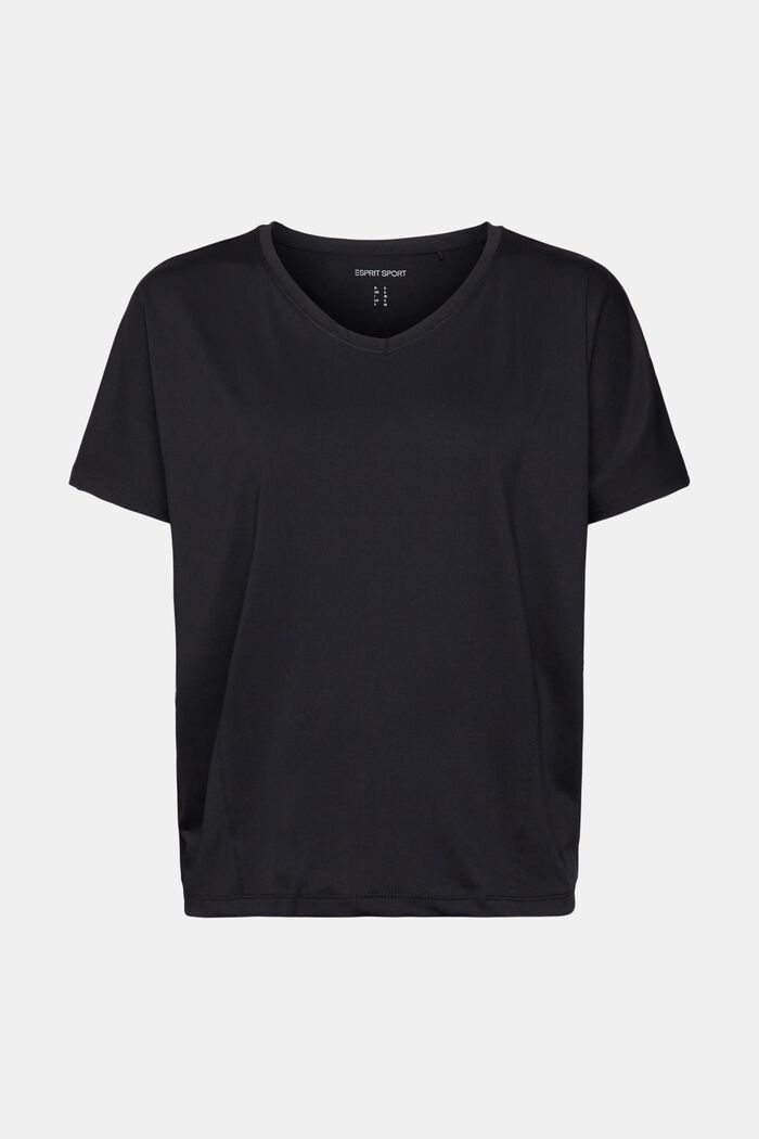Active T-Shirt E-DRY mit V-Ausschnitt, BLACK, detail image number 1