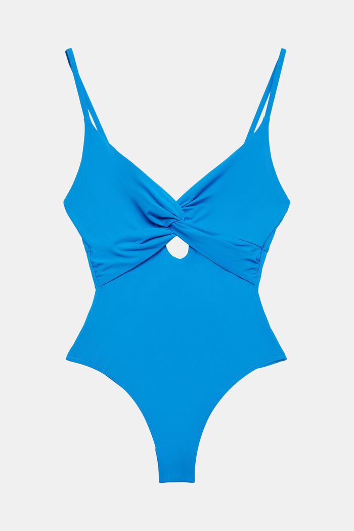 En matière recyclée : le maillot de bain à détail noué, BLUE, detail image number 4