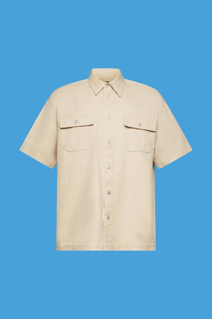 Chemise en jean de coupe carrée à manches courtes, SAND, detail image number 6